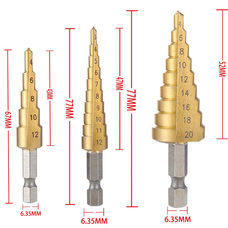 4-32 mm 4-20 mm HSS Titanium Coated Step Drill