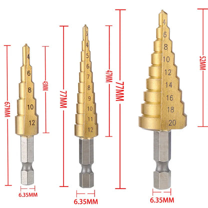 4-32 mm 4-20 mm HSS Titanium Coated Step Drill