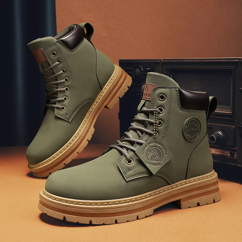 Motorcycle Ankle Military Boots For Men Winter